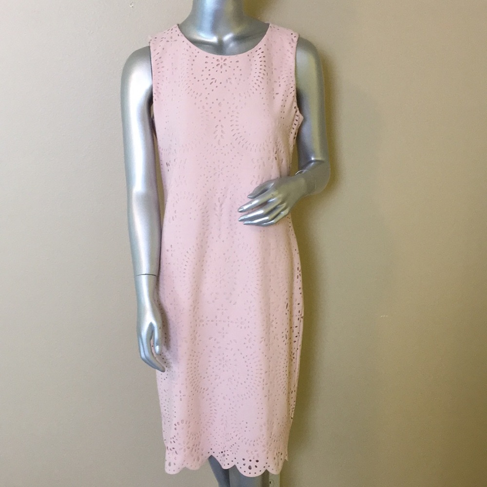 CALVIN KLEIN | Laser Cut Lace Sheath Dress